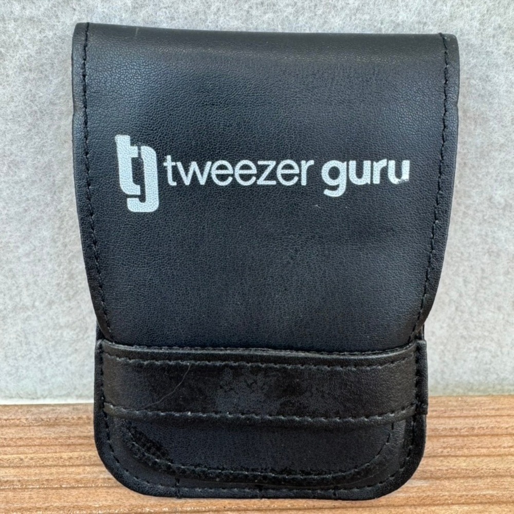 NEW Tweezer Guru Precision Eyebrow Tweezers Set Black Leather Case Four Styles